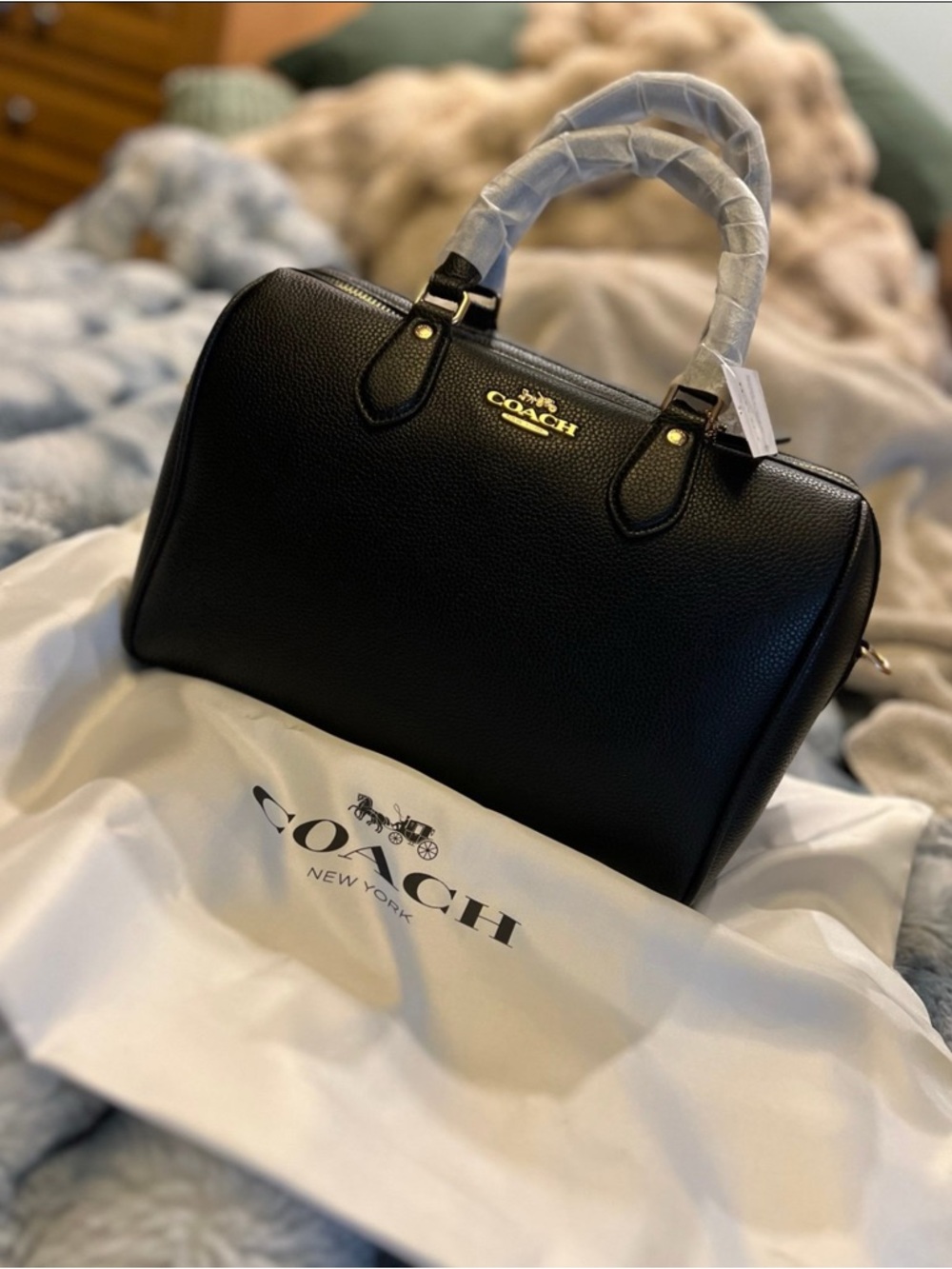 NWOT Coach Rowan Medium Satchel Bag Black CV960 (Retail $398)